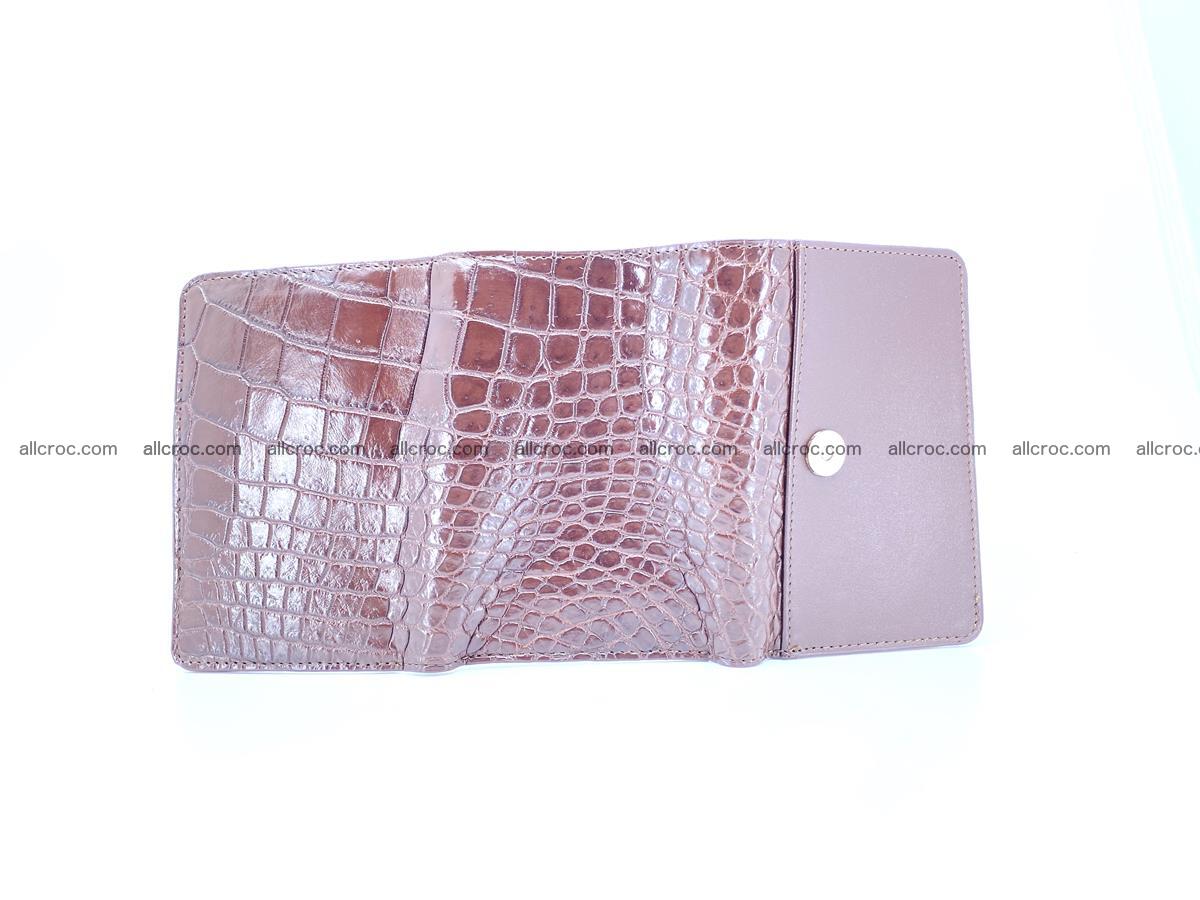 Siamese crocodile skin wallet for women belly part, trifold medium size 446 Foto 8