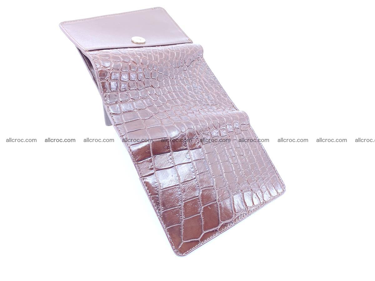 Siamese crocodile skin wallet for women belly part, trifold medium size 446 Foto 6