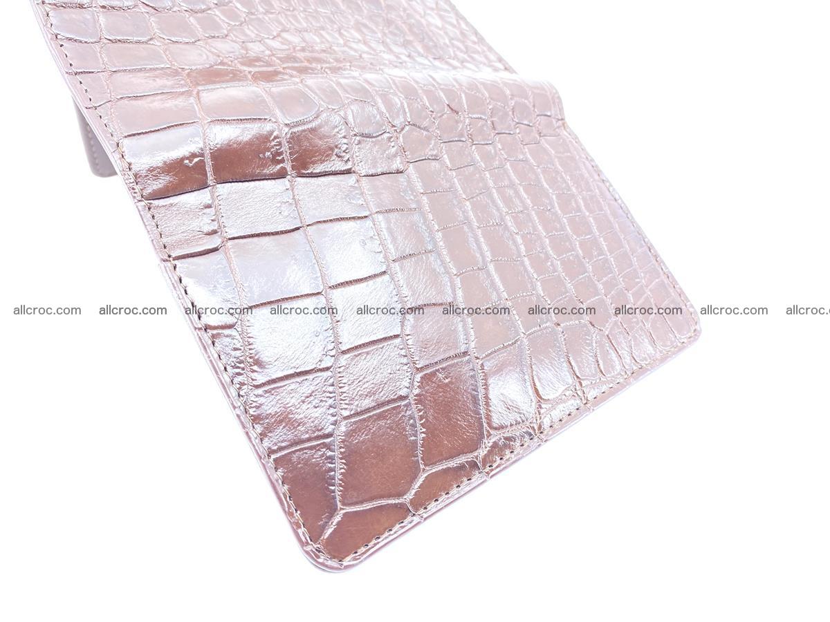 Siamese crocodile skin wallet for women belly part, trifold medium size 446 Foto 7