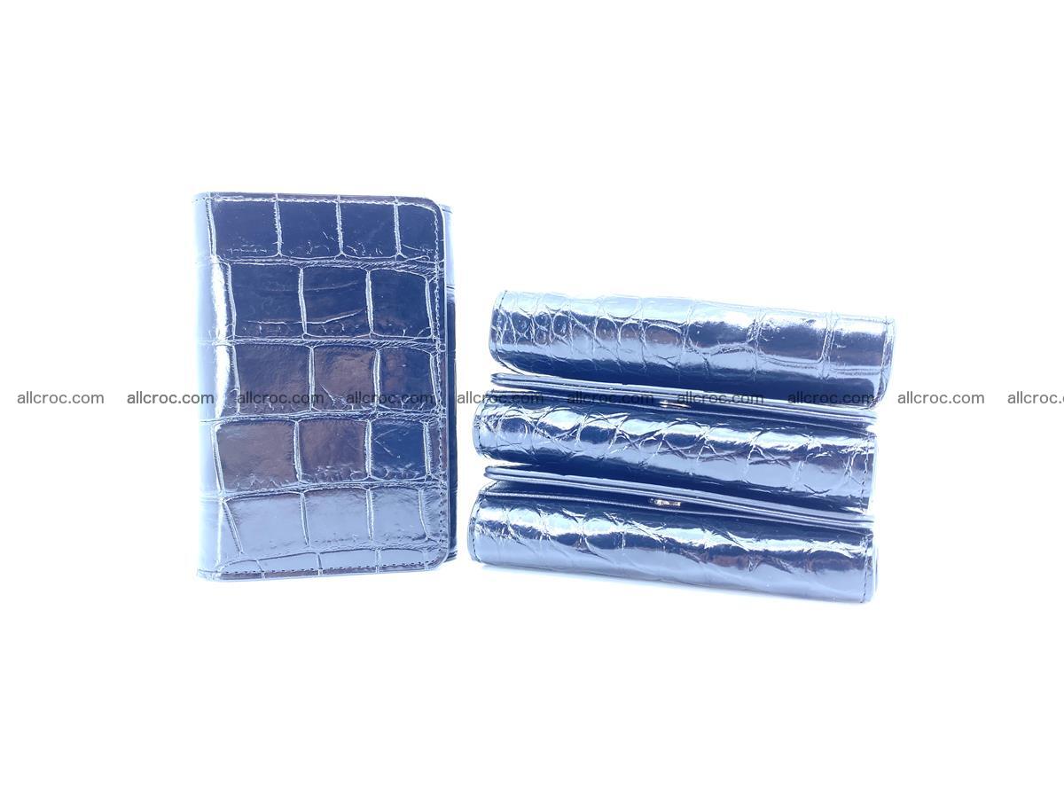 Siamese crocodile skin wallet for women belly part, trifold medium size 445 Foto 11
