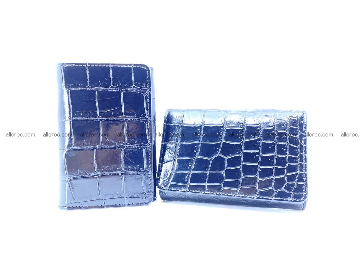 Siamese crocodile skin wallet for women belly part, trifold medium size 445 Foto 12