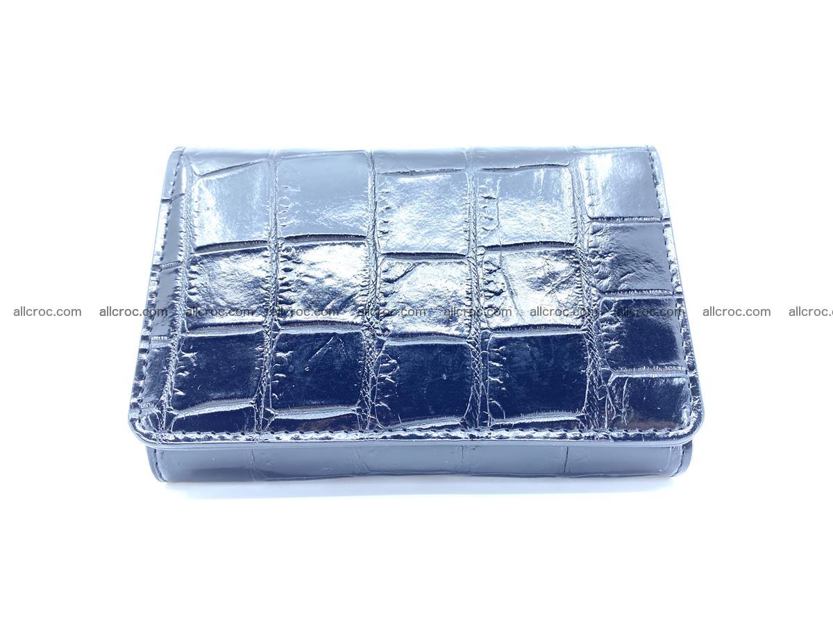 Siamese crocodile skin wallet for women belly part, trifold medium size 445 Foto 0