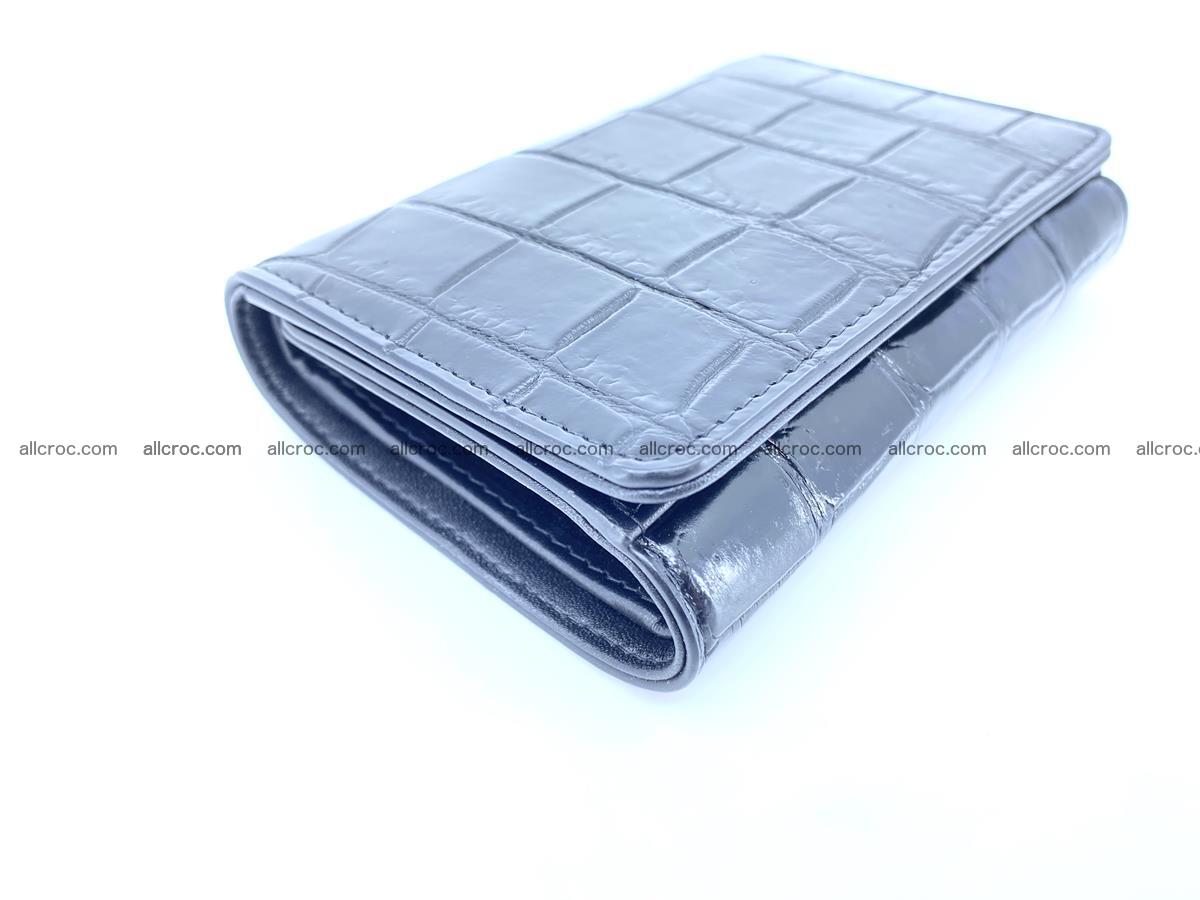 Siamese crocodile skin wallet for women belly part, trifold medium size 445 Foto 4
