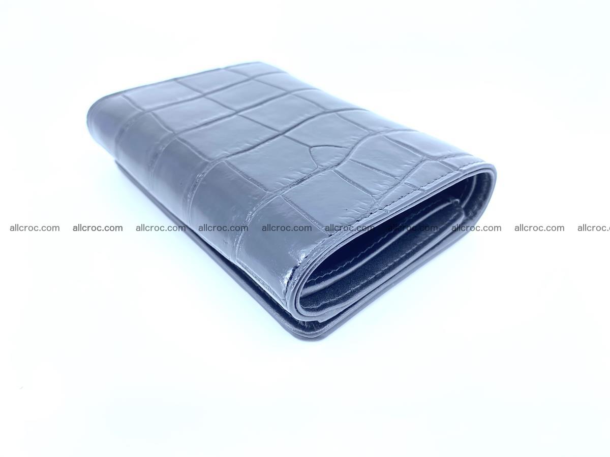 Siamese crocodile skin wallet for women belly part, trifold medium size 445 Foto 5