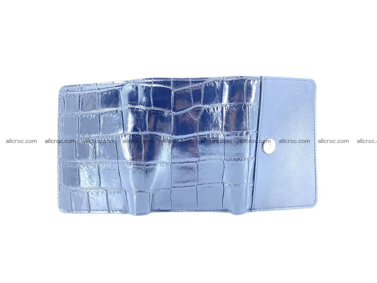 Siamese crocodile skin wallet for women belly part, trifold medium size 445 Foto 6