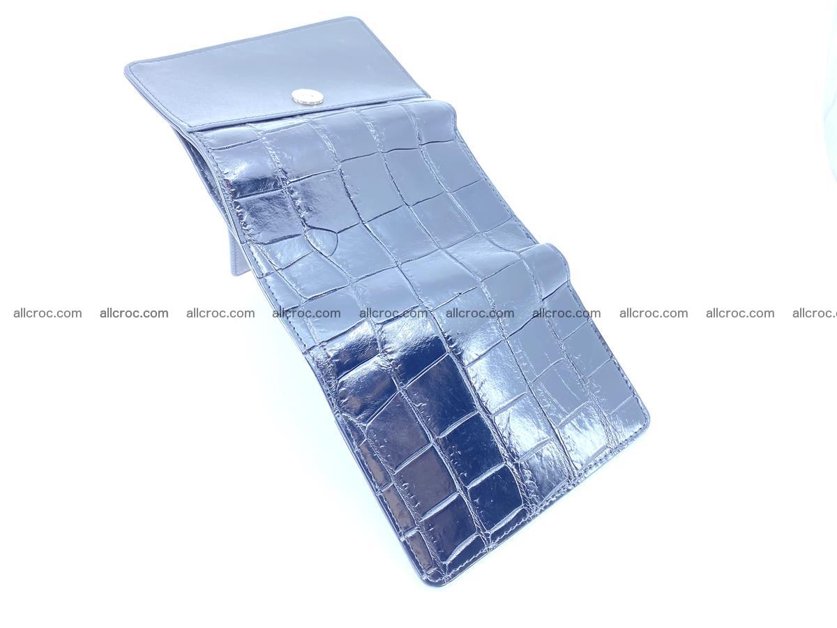 Siamese crocodile skin wallet for women belly part, trifold medium size 445 Foto 7