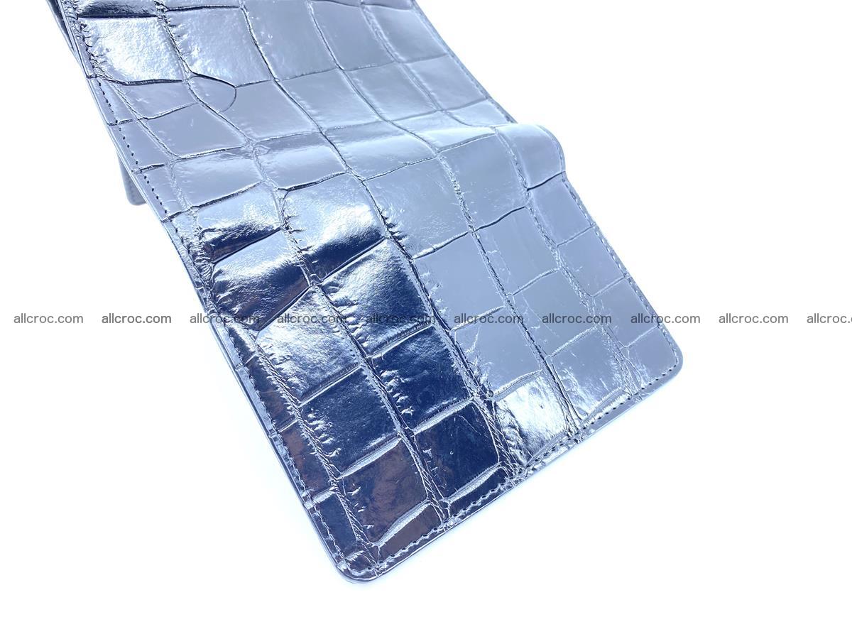 Siamese crocodile skin wallet for women belly part, trifold medium size 445 Foto 8
