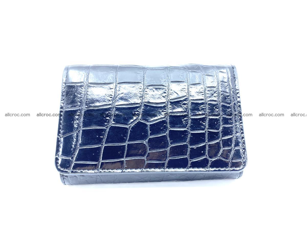 Siamese crocodile skin wallet for women belly part, trifold medium size 447 Foto 0