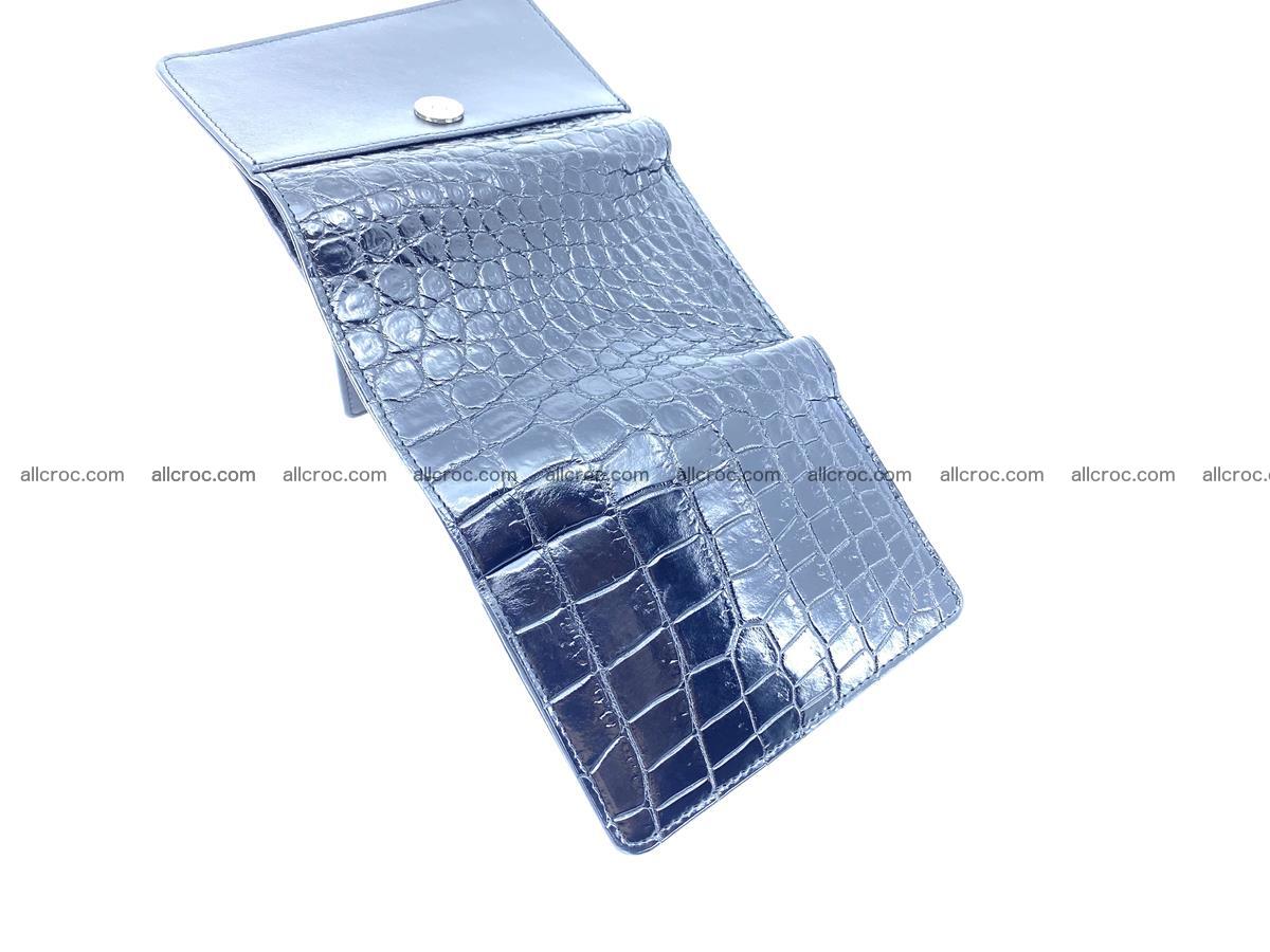 Siamese crocodile skin wallet for women belly part, trifold medium size 447 Foto 7