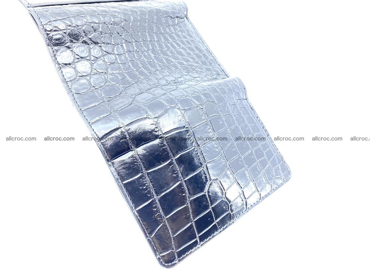 Siamese crocodile skin wallet for women belly part, trifold medium size 447 Foto 6