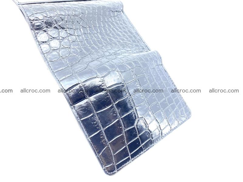 Siamese crocodile skin wallet for women belly part, trifold medium size 447