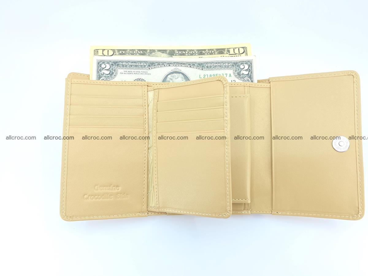Siamese crocodile skin wallet for women belly part, trifold medium size 439 Foto 6