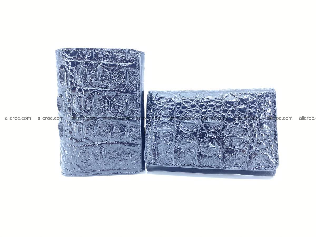 Siamese crocodile skin wallet for women trifold medium size 451 Foto 12