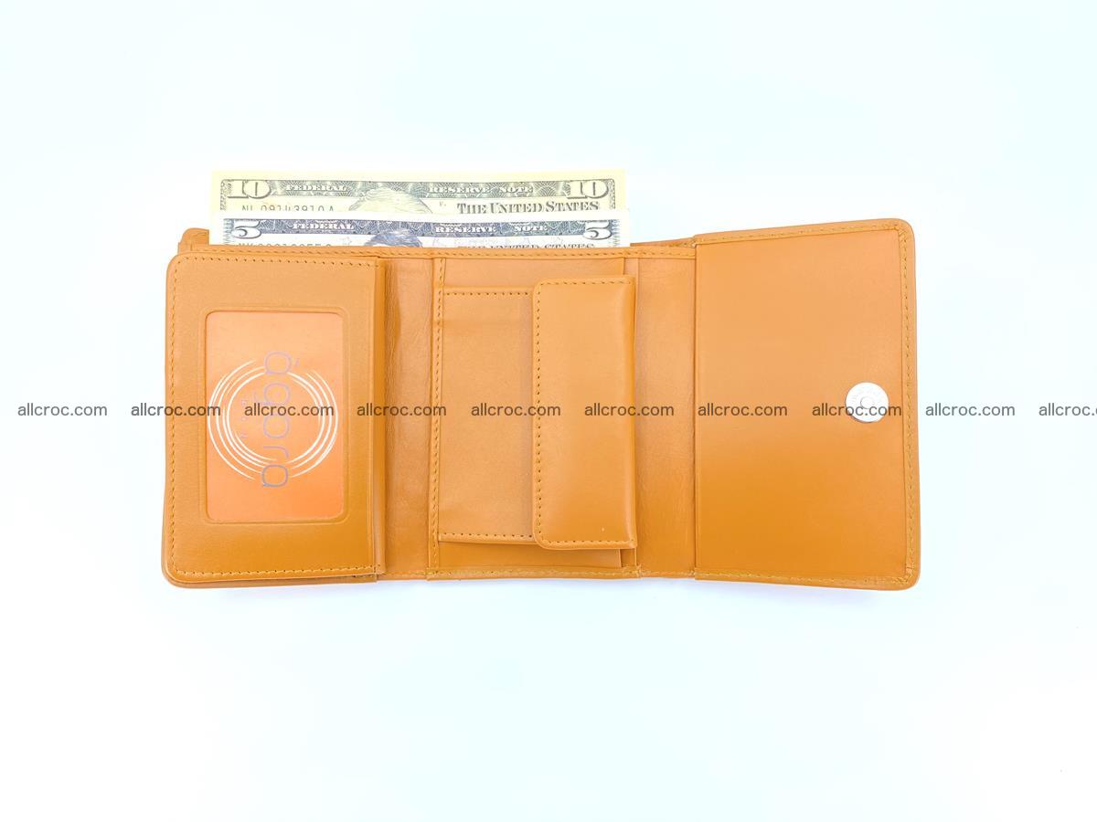Siamese crocodile skin wallet for women, trifold medium size 432 Foto 7