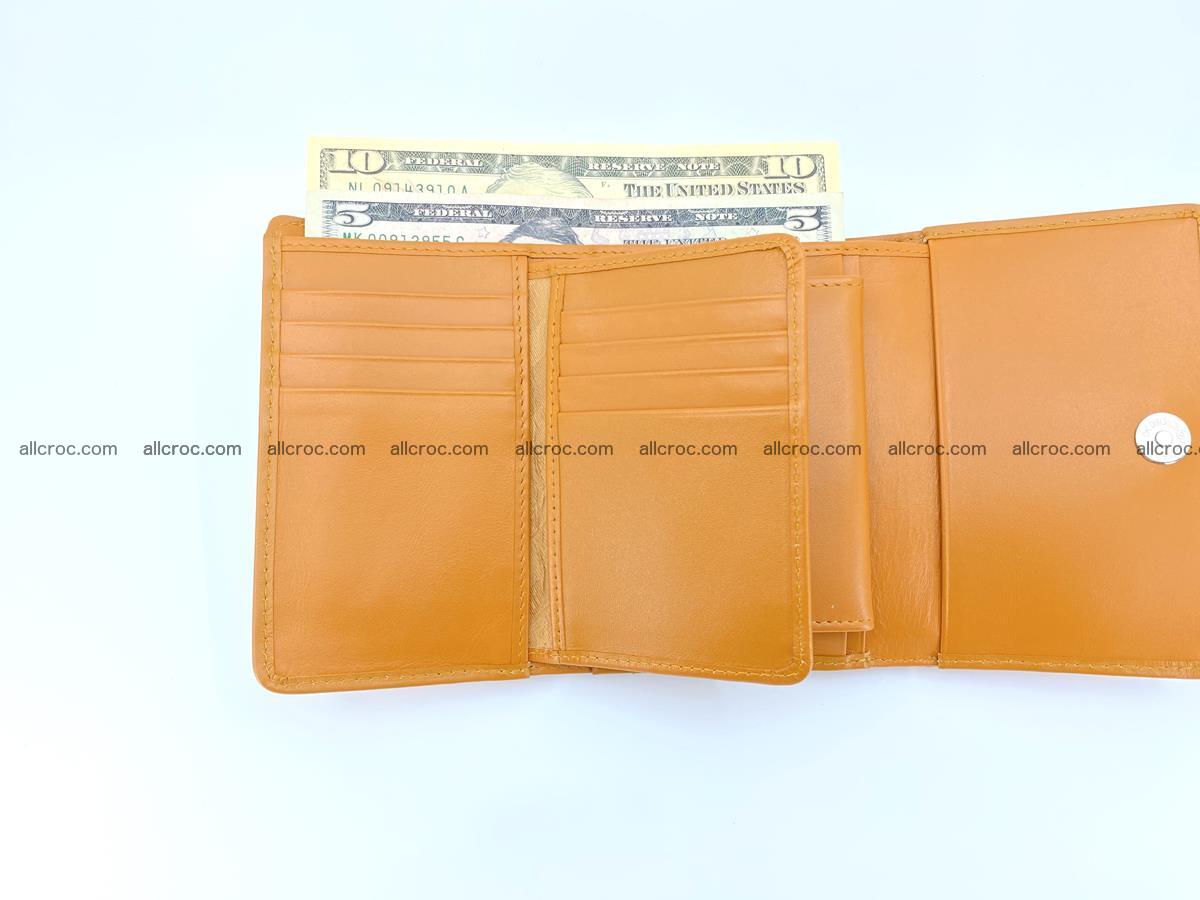 Siamese crocodile skin wallet for women, trifold medium size 432 Foto 8