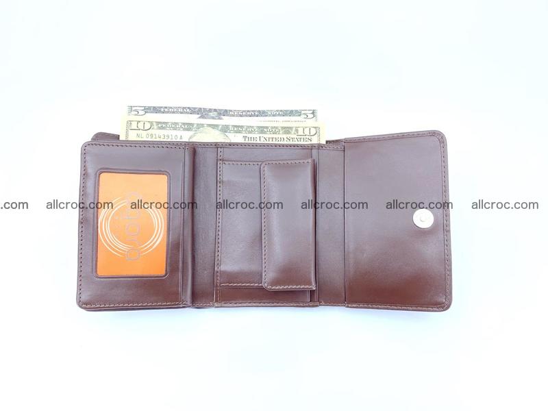 Siamese crocodile skin wallet for women, trifold medium size 428