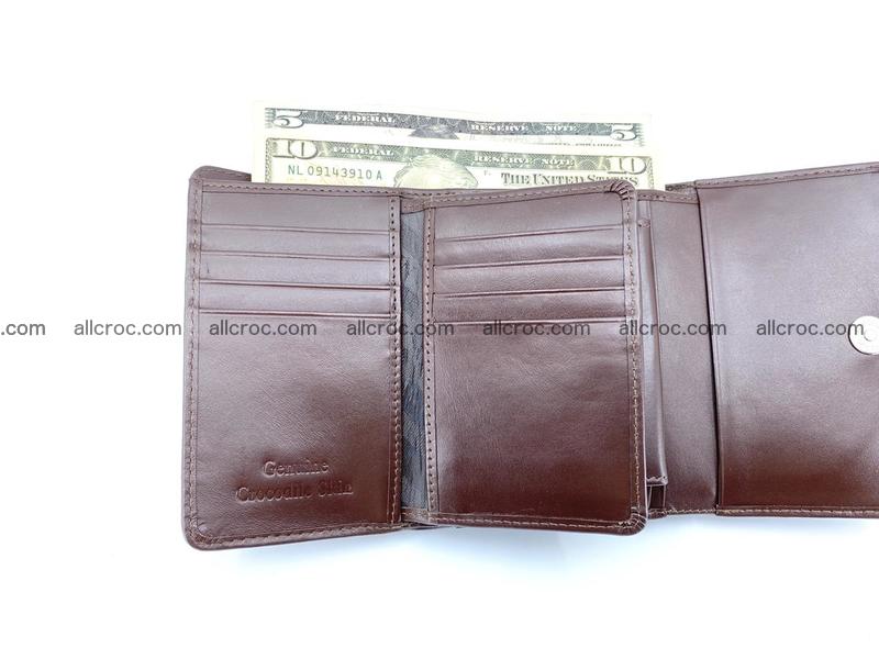 Siamese crocodile skin wallet for women, trifold medium size 428