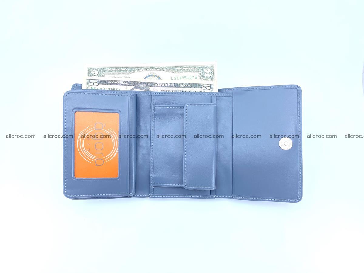 Siamese crocodile skin wallet for women, trifold medium size 431 Foto 8