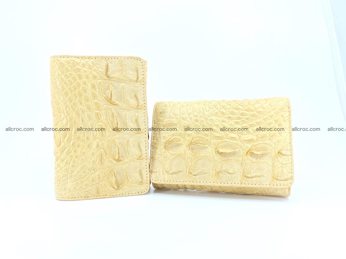 Siamese crocodile skin wallet for women, trifold medium size 427 Foto 11