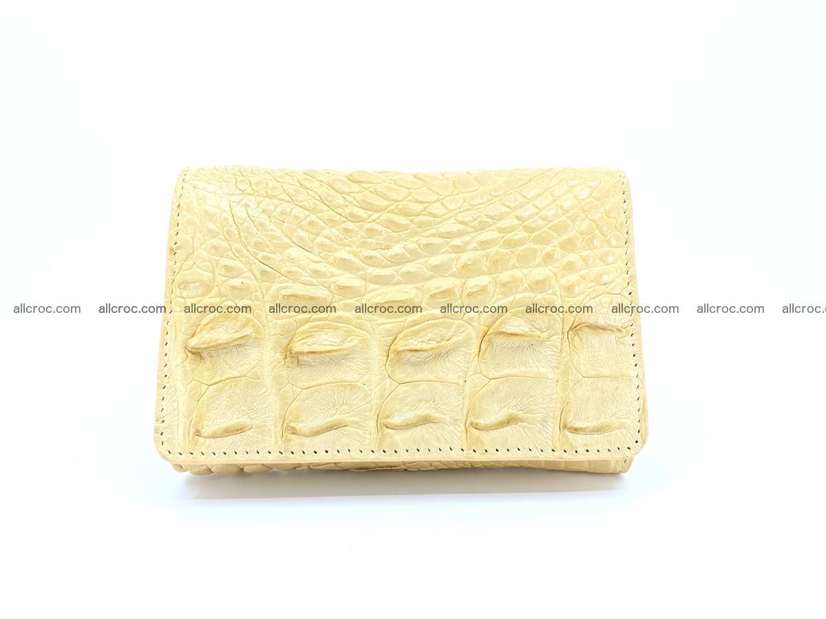 Siamese crocodile skin wallet for women, trifold medium size 427 Foto 0