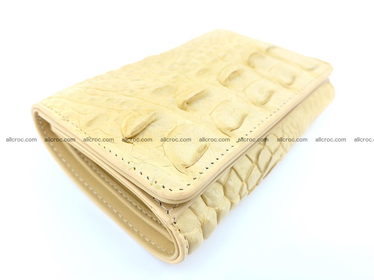 Siamese crocodile skin wallet for women, trifold medium size 427 Foto 4