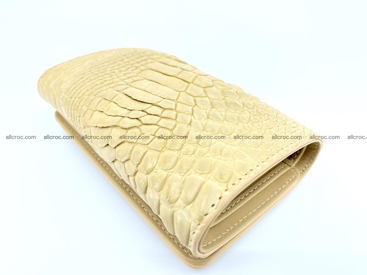 Siamese crocodile skin wallet for women, trifold medium size 427 Foto 5