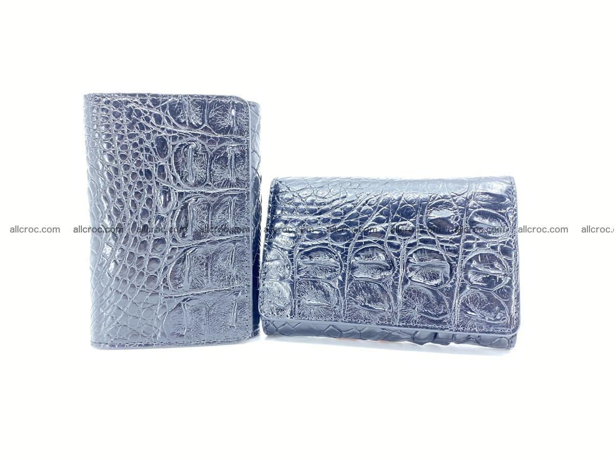 Siamese crocodile skin wallet for women, trifold medium size 429 Foto 11