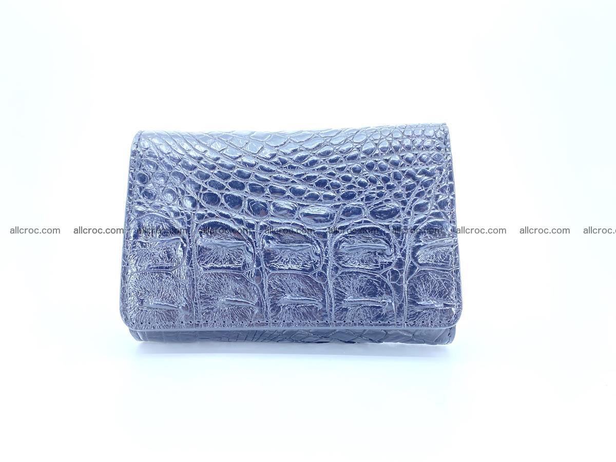 Siamese crocodile skin wallet for women, trifold medium size 429 Foto 0