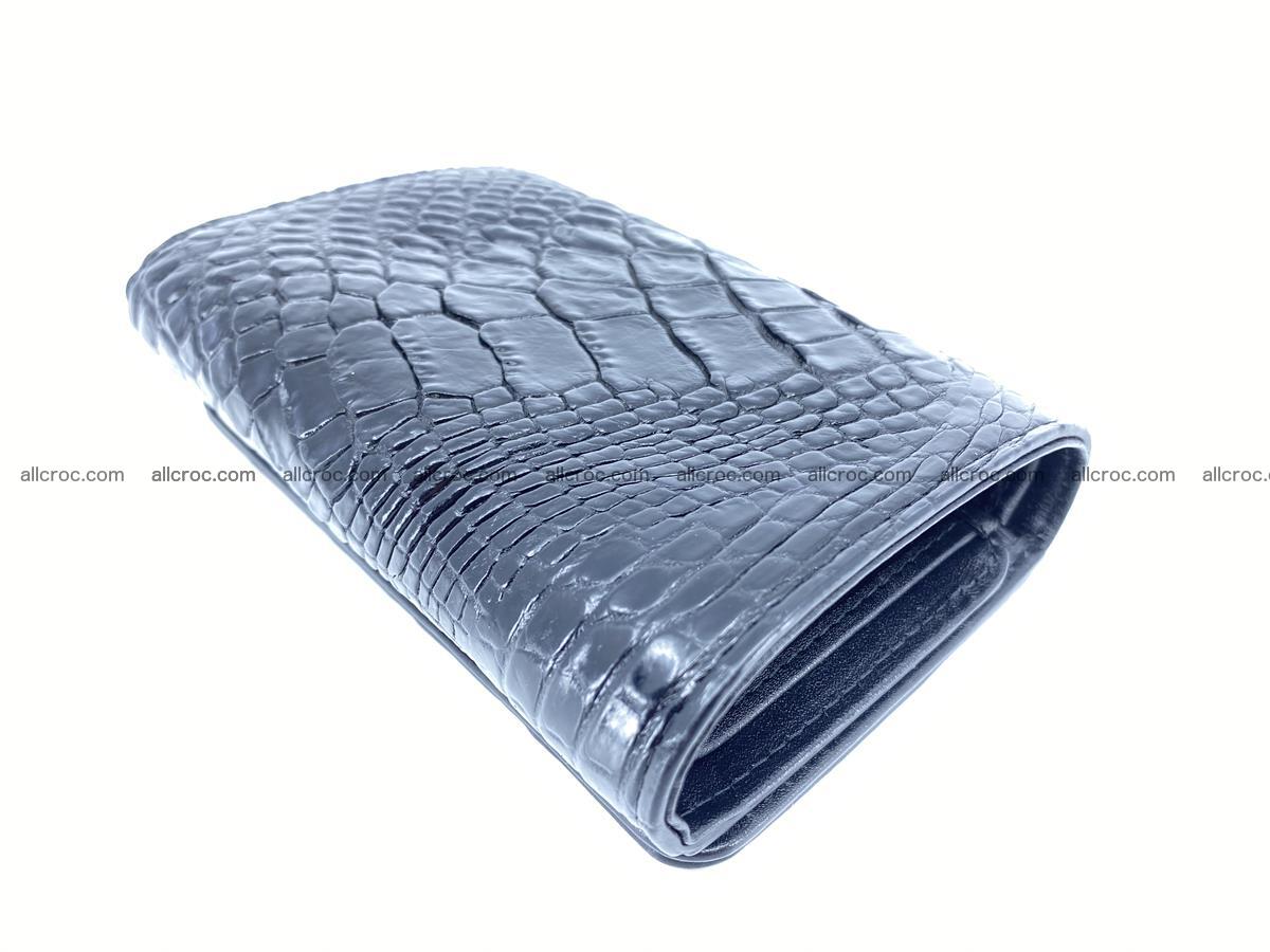 Siamese crocodile skin wallet for women, trifold medium size 429 Foto 5