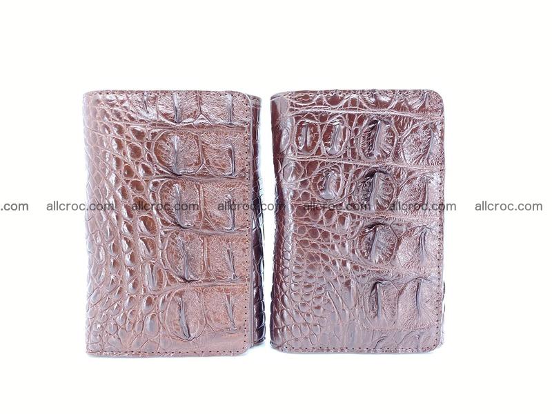 Siamese crocodile skin wallet for women, trifold medium size 428