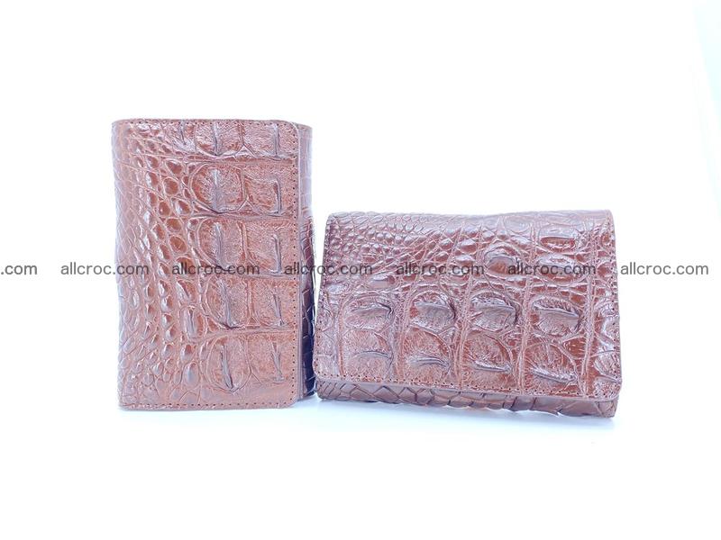 Siamese crocodile skin wallet for women, trifold medium size 428