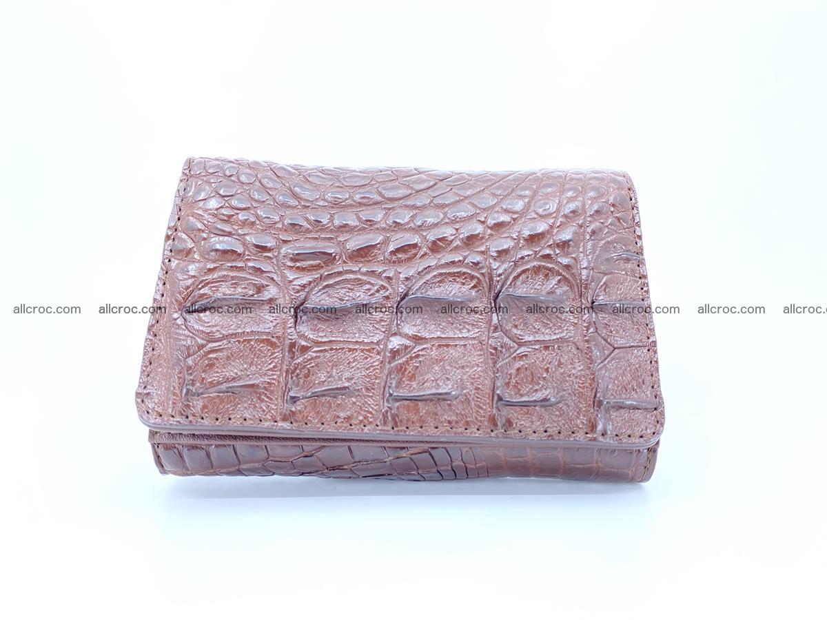 Siamese crocodile skin wallet for women, trifold medium size 428 Foto 0