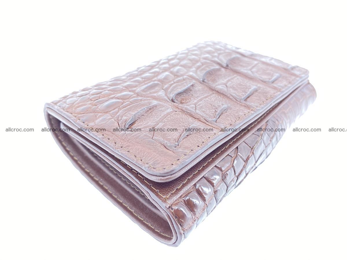 Siamese crocodile skin wallet for women, trifold medium size 428 Foto 4