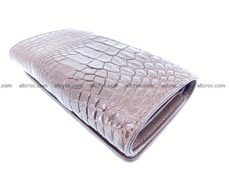 Siamese crocodile skin wallet for women, trifold medium size 428