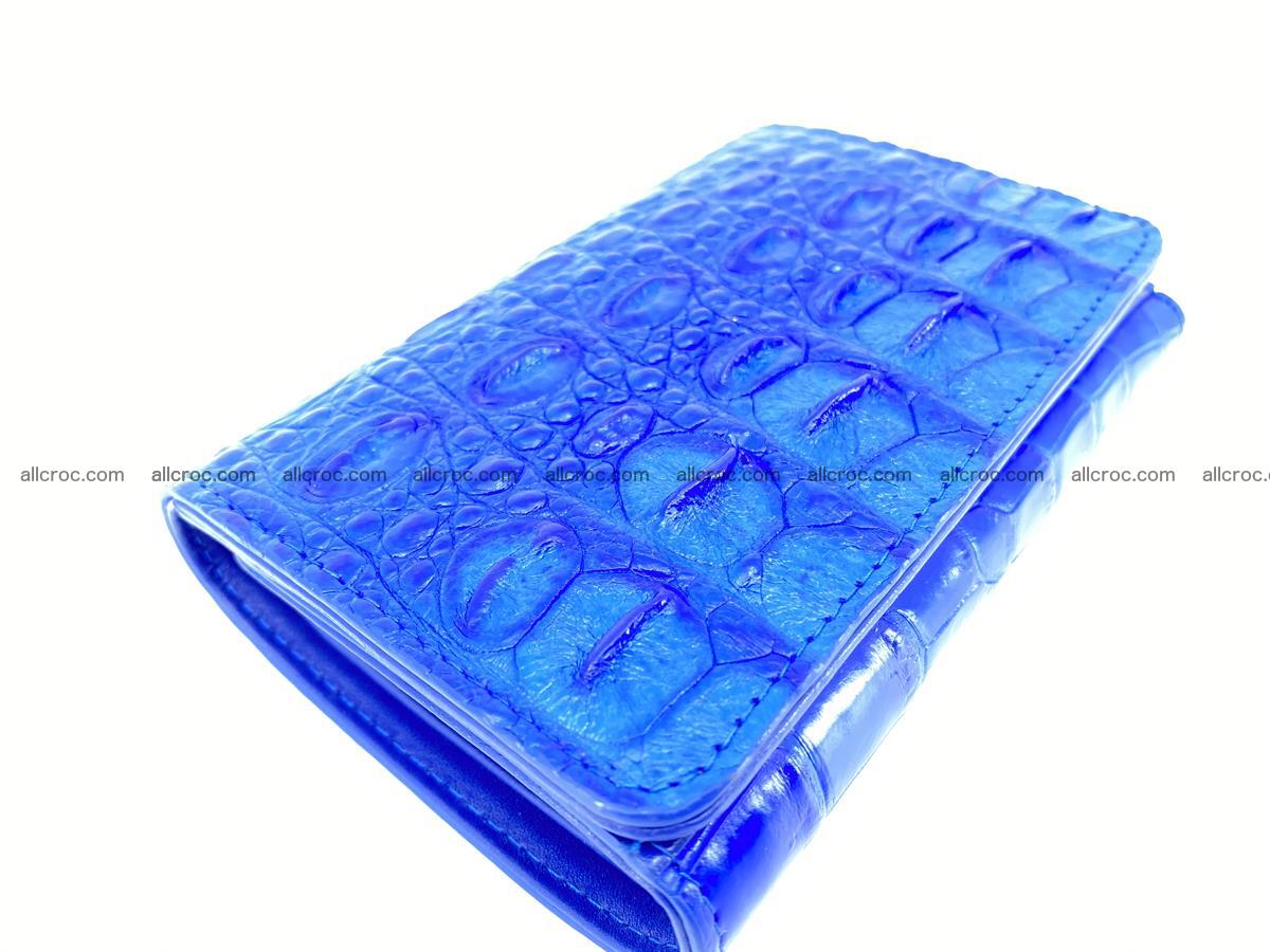 Siamese crocodile skin wallet for women, trifold medium size 430 Foto 4