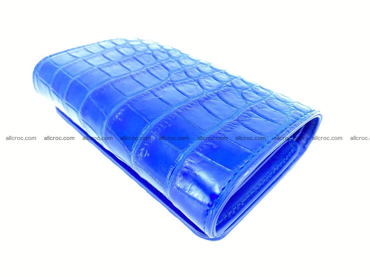 Siamese crocodile skin wallet for women, trifold medium size 430 Foto 6