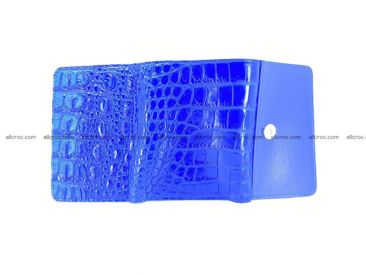 Siamese crocodile skin wallet for women, trifold medium size 430 Foto 9