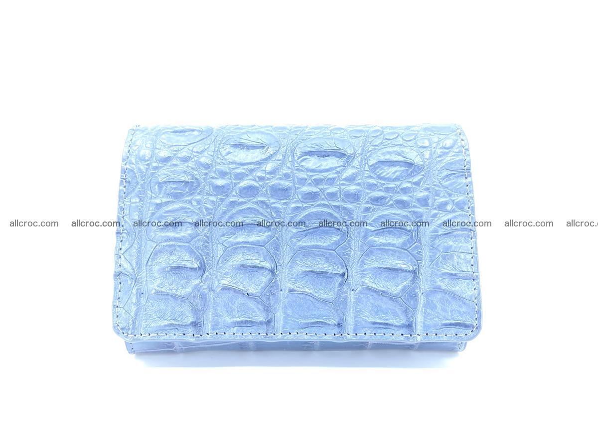 Siamese crocodile skin wallet for women, trifold medium size 431 Foto 0