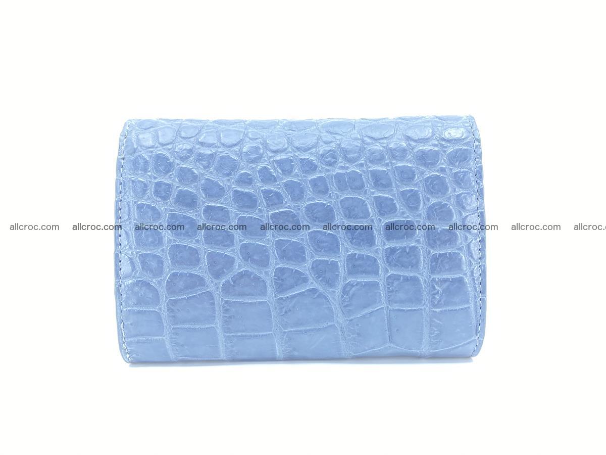 Siamese crocodile skin wallet for women, trifold medium size 431 Foto 1