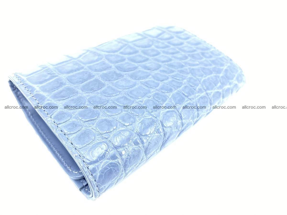 Siamese crocodile skin wallet for women, trifold medium size 431 Foto 6