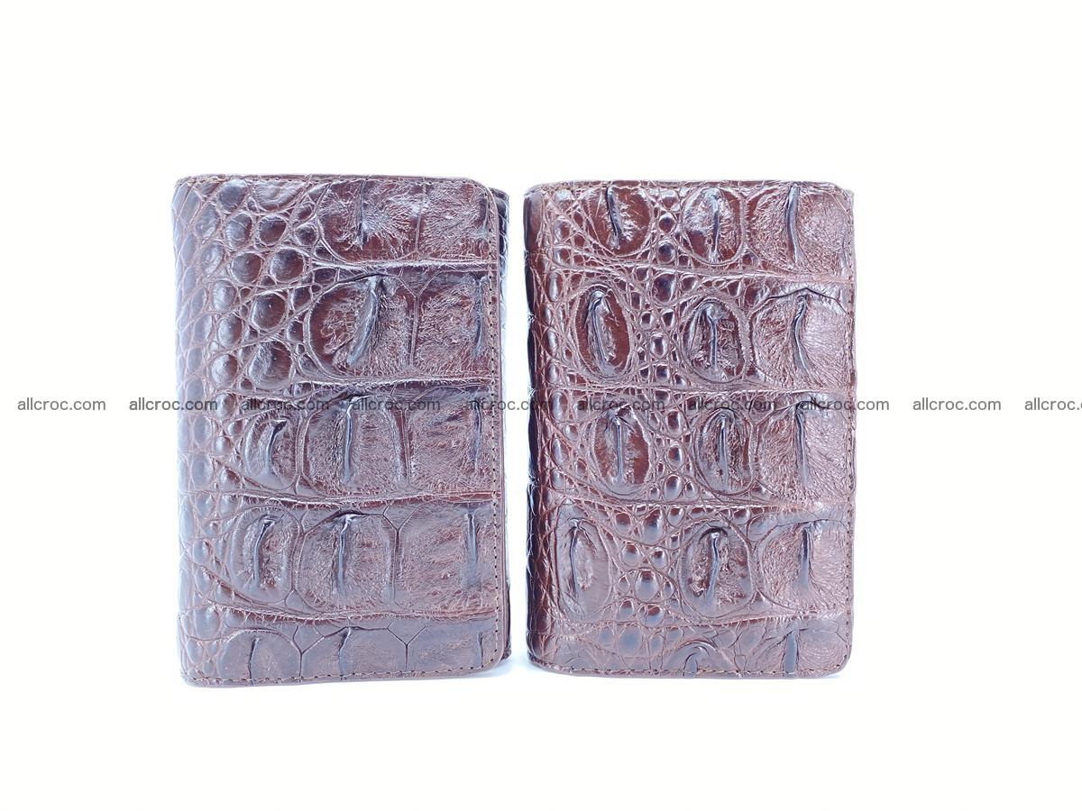 Siamese crocodile skin wallet for women, trifold medium size 433 Foto 12