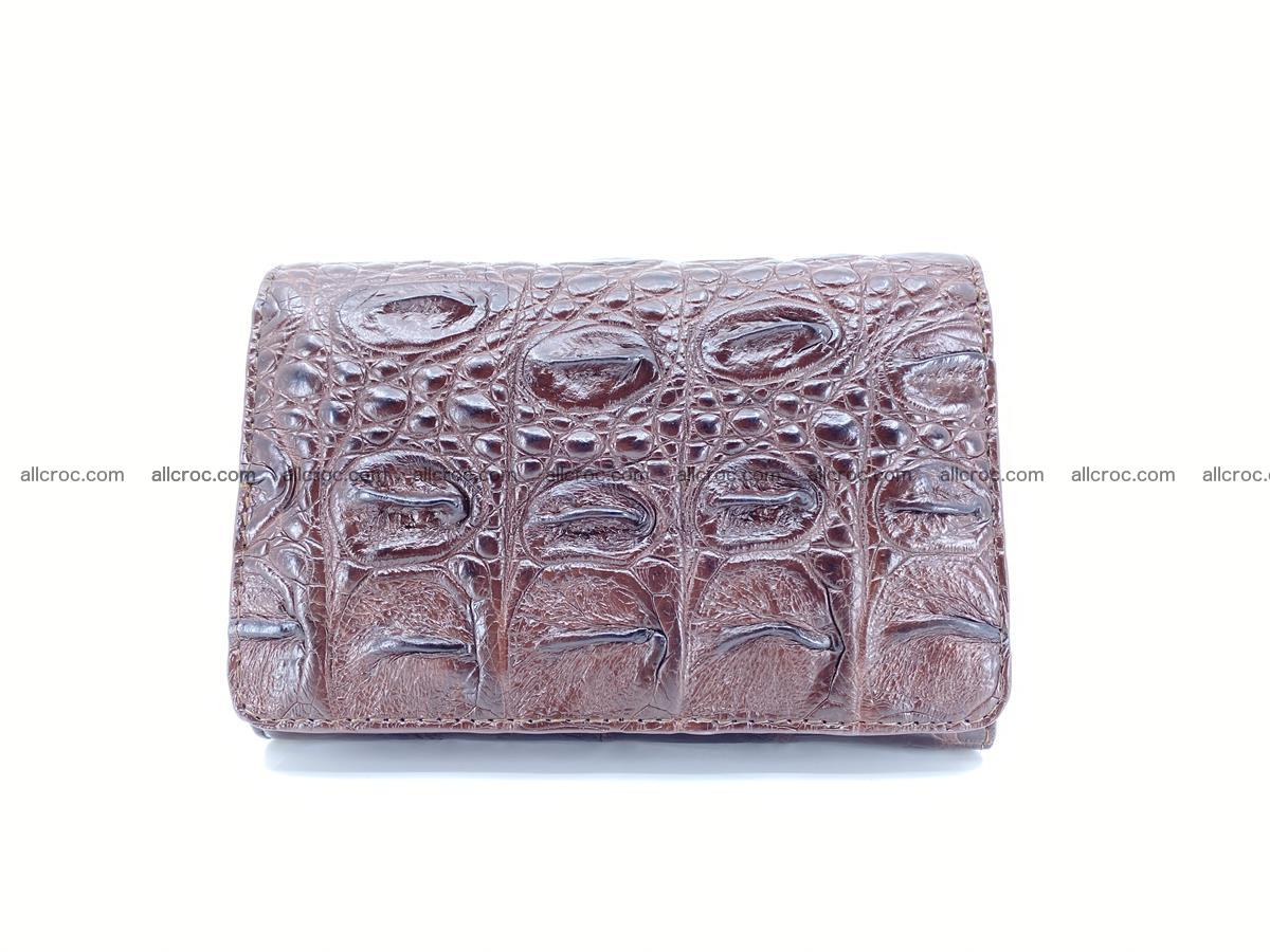 Siamese crocodile skin wallet for women, trifold medium size 433 Foto 0