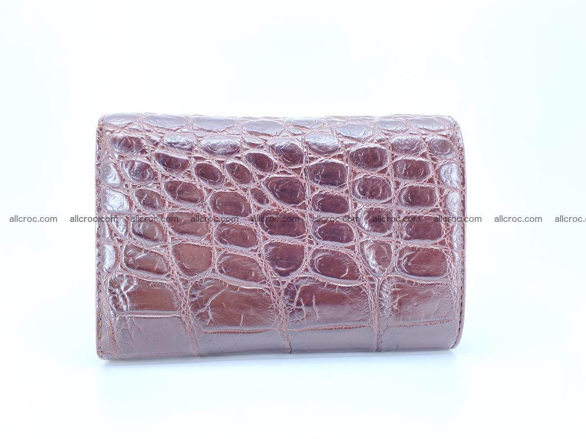 Siamese crocodile skin wallet for women, trifold medium size 433 Foto 1