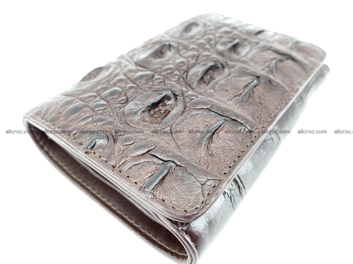 Siamese crocodile skin wallet for women, trifold medium size 433 Foto 4