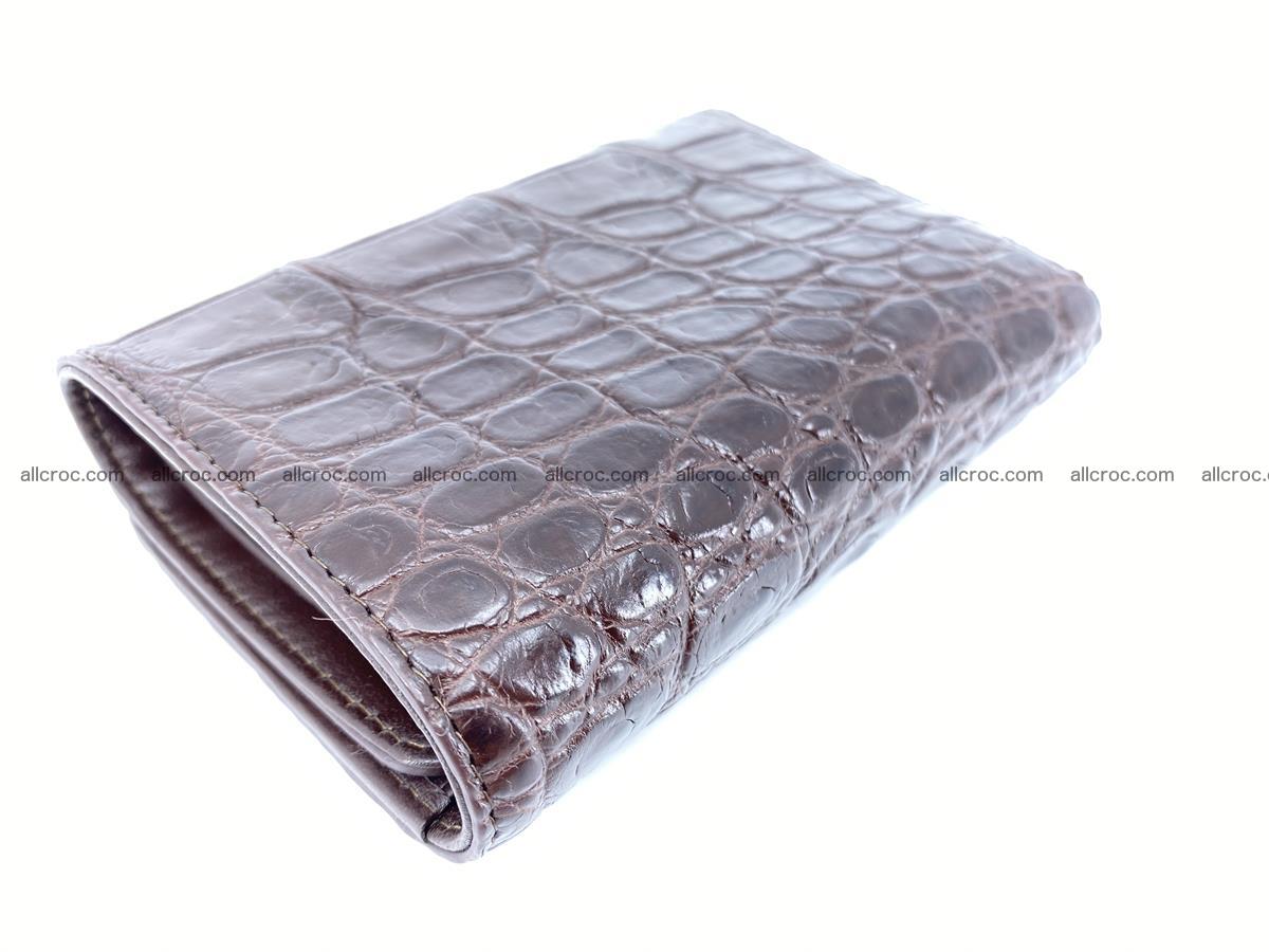 Siamese crocodile skin wallet for women, trifold medium size 433 Foto 6