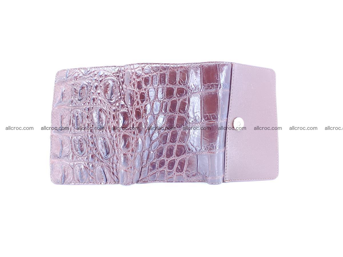 Siamese crocodile skin wallet for women, trifold medium size 433 Foto 9