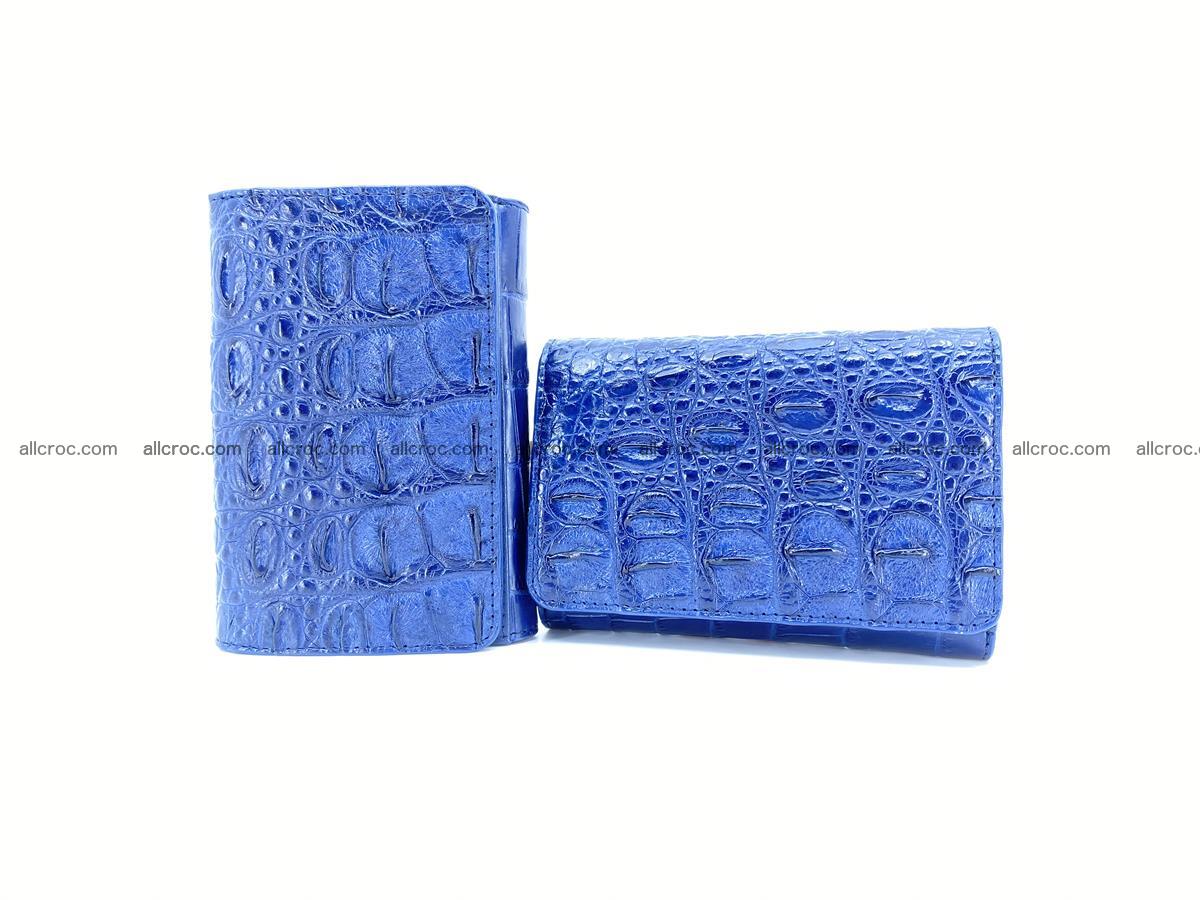Siamese crocodile skin wallet for women, trifold medium size 434 Foto 12