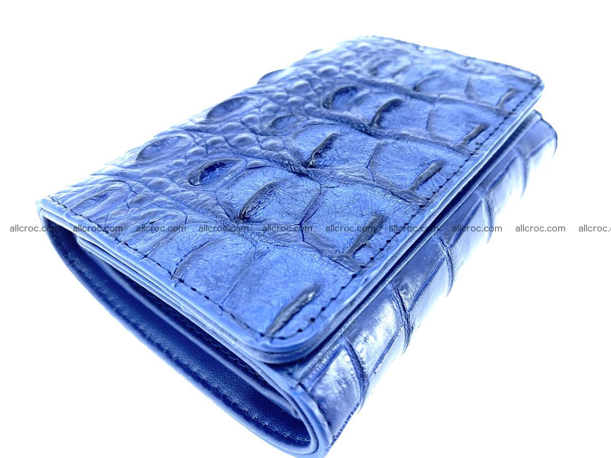 Siamese crocodile skin wallet for women, trifold medium size 434 Foto 4