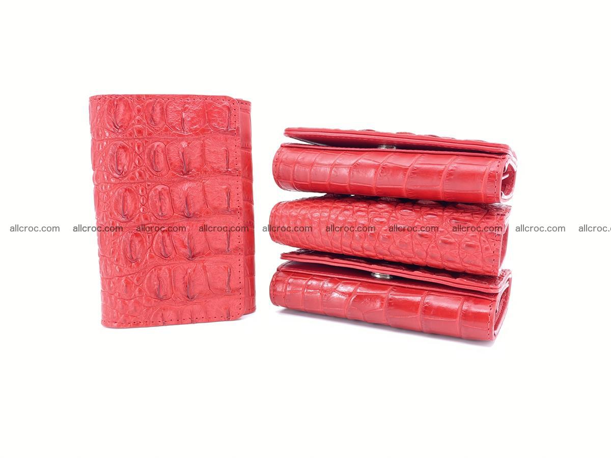 Siamese crocodile skin wallet for women, trifold medium size 435 Foto 12