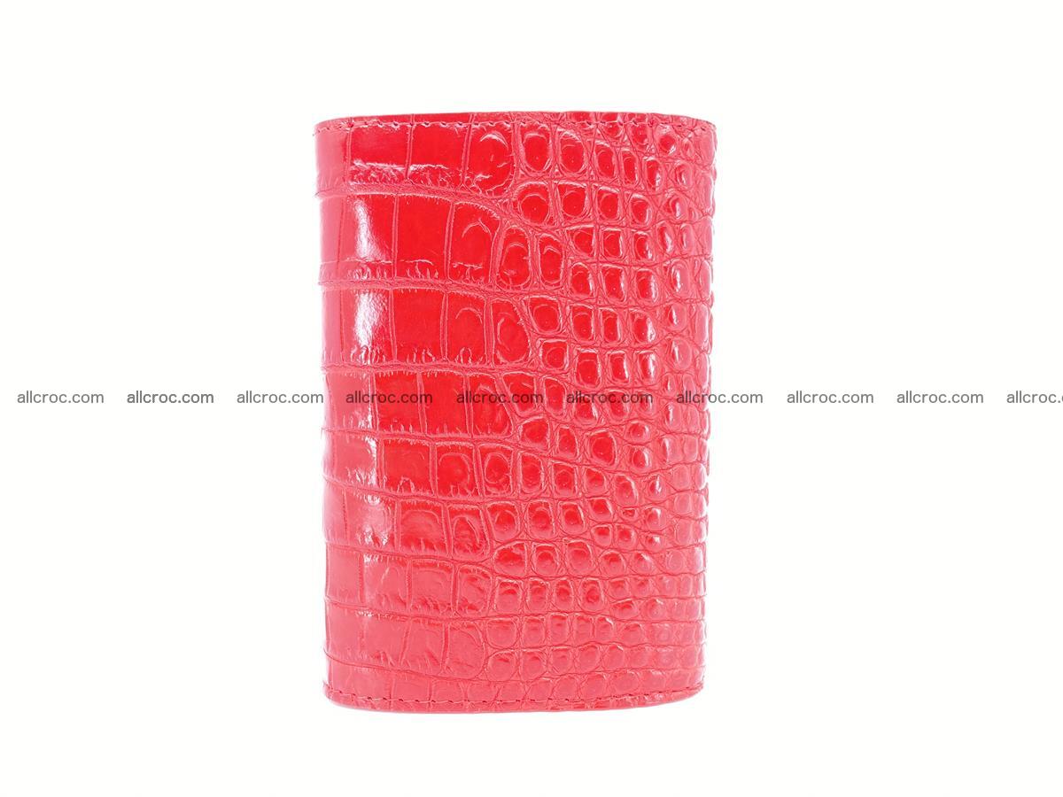 Siamese crocodile skin wallet for women, trifold medium size 435 Foto 3